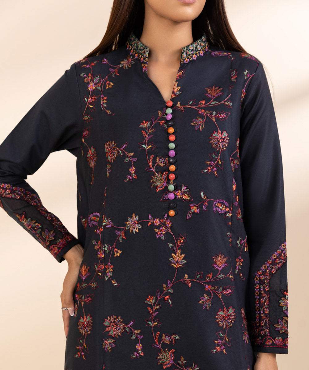 Women's Unstitched Twill Embroidered Multi 3 Piece Suit