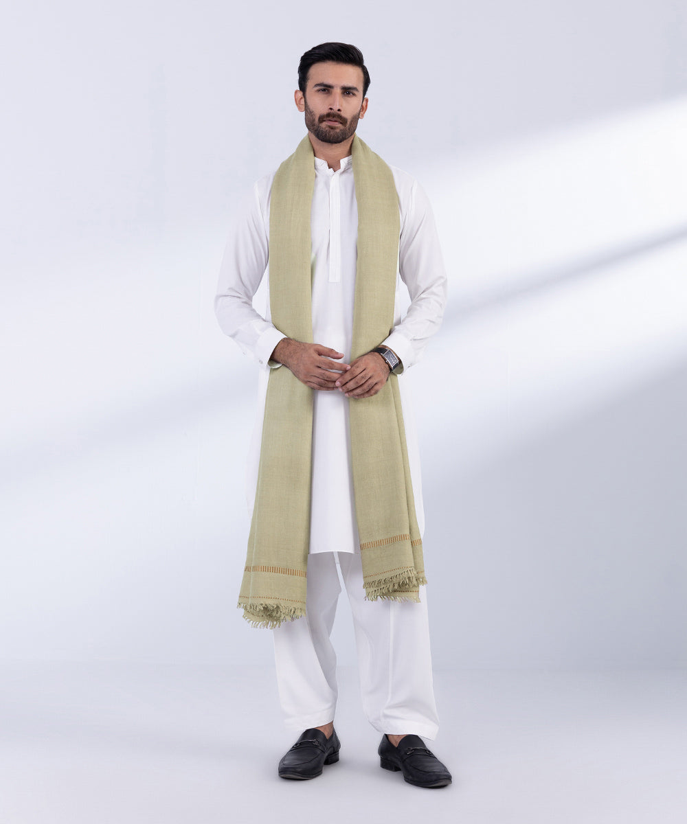 Men's Unstitched Sand Grey Premium Shawl Full Suit Fabric