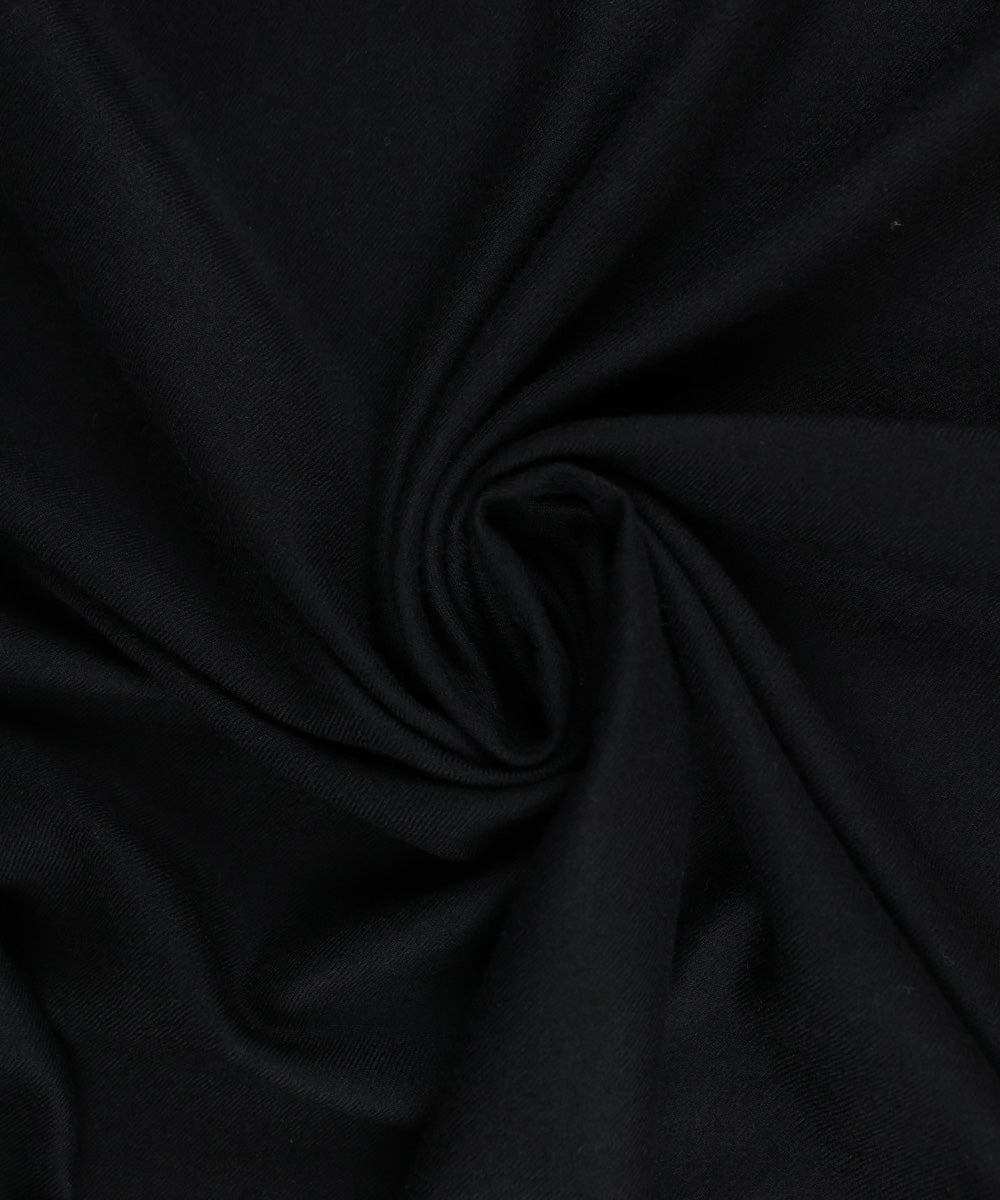 Men's Unstitched Black Luxury Wool Shawl Full Suit Fabric