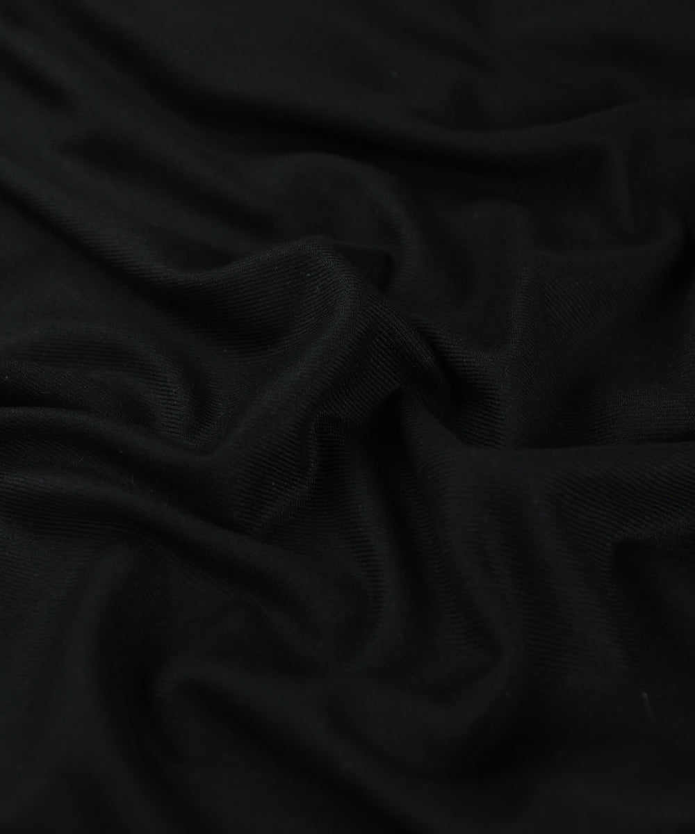 Men's Unstitched Black Blended Shawl Full Suit Fabric