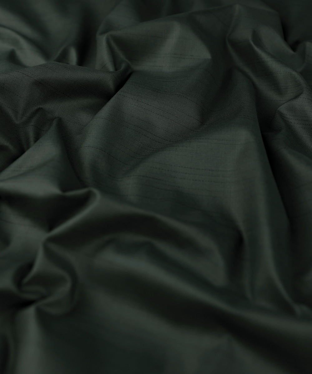 Men's Unstitched Dark Green Premium Wash & Wear Full Suit Fabric