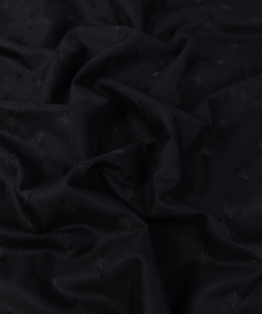 Mens Unstitched Black Fine Cotton full suit fabric