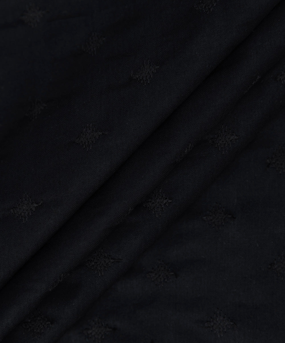 Mens Unstitched Black Fine Cotton full suit fabric