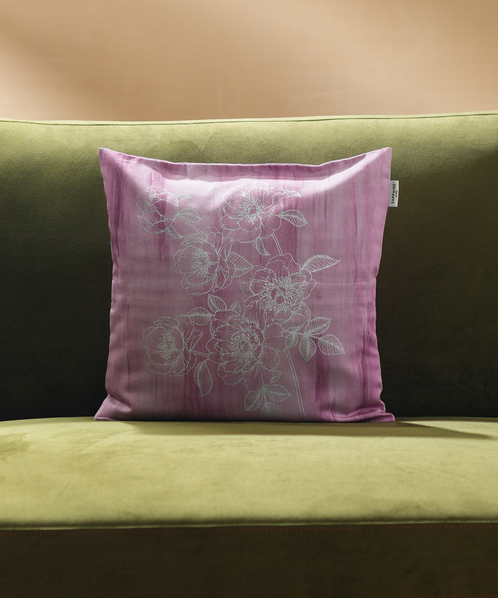 100% Cotton Digital & Foil Printed Pink Cushion Cover
