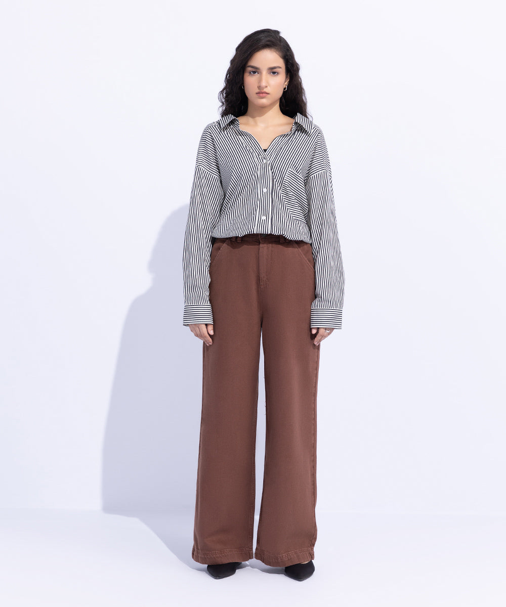 Women's Western Wear Brown Trousers