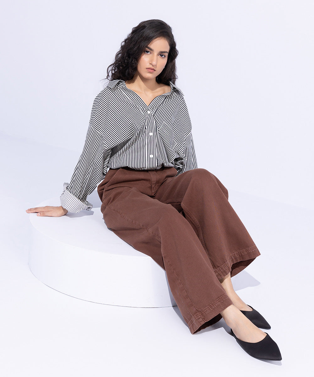 Women's Western Wear Brown Trousers