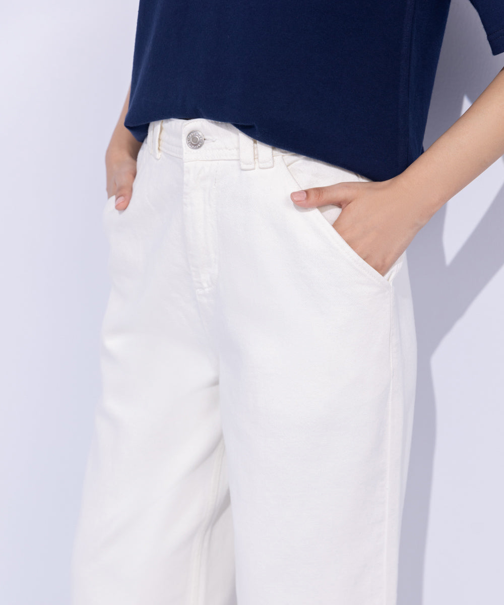 Women's Western Wear White Trousers