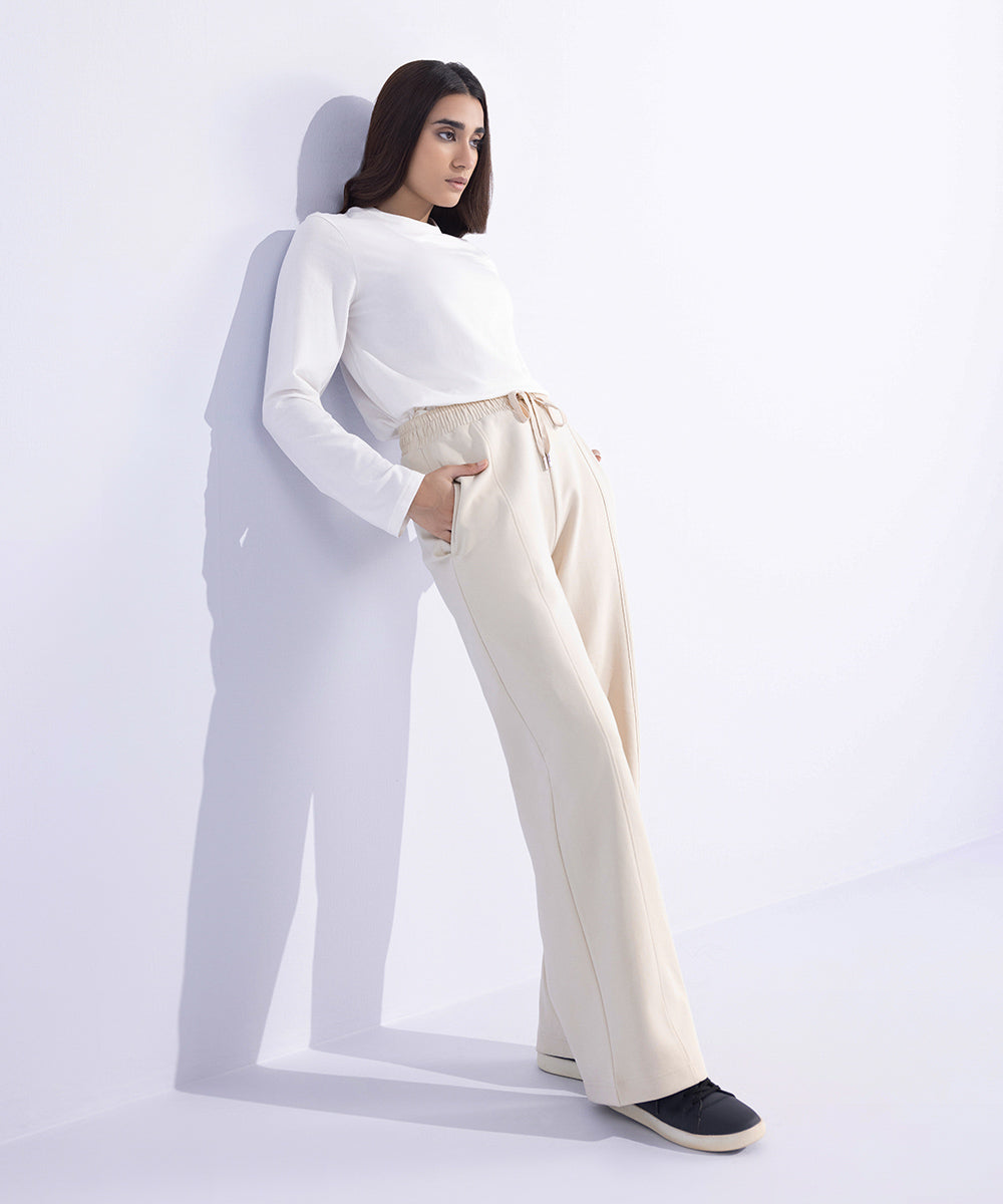 Women's Western Wear Off White Trousers