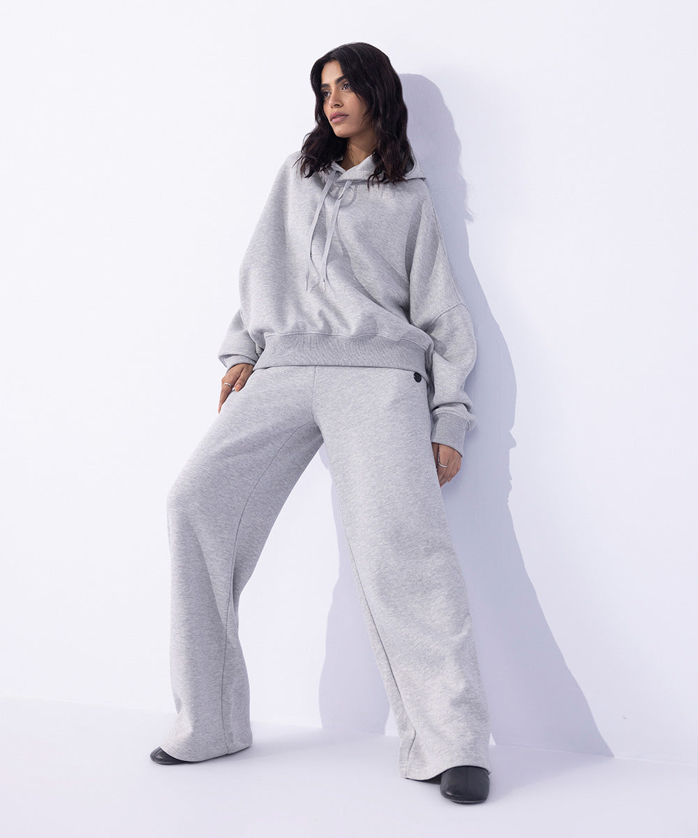 Fleece Wide Leg Jogging Trousers