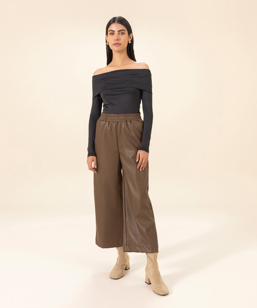 Women's Winter Western Wear Brown Trousers