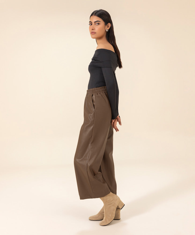 Women's Winter Western Wear Brown Trousers