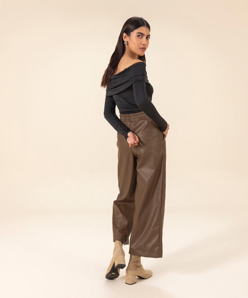 Women's Winter Western Wear Brown Trousers