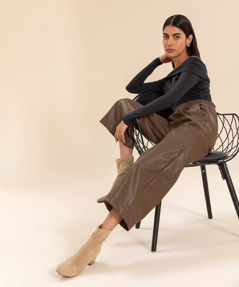 Women's Winter Western Wear Brown Trousers