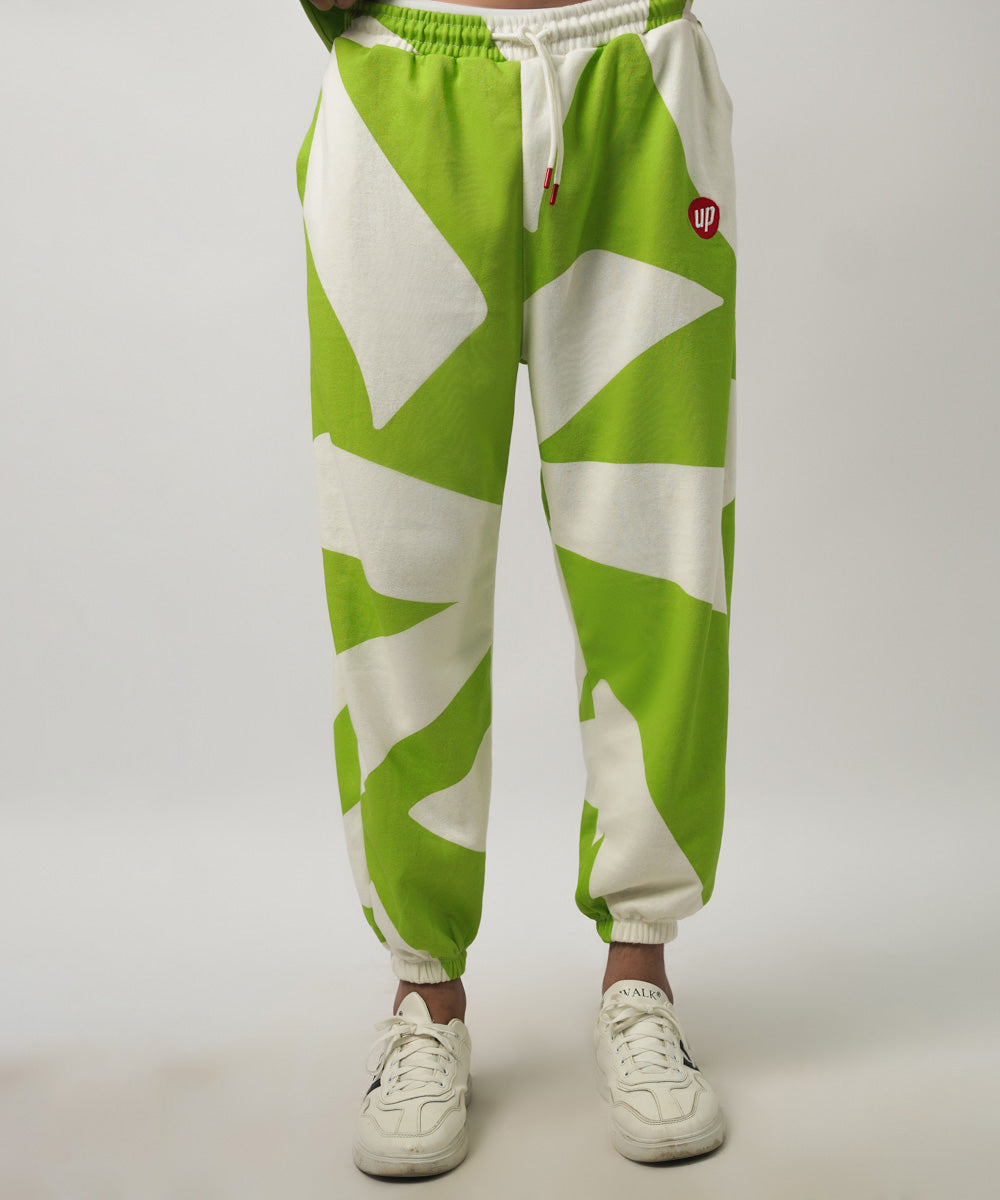 Women's West White and Green Cotton Trouser