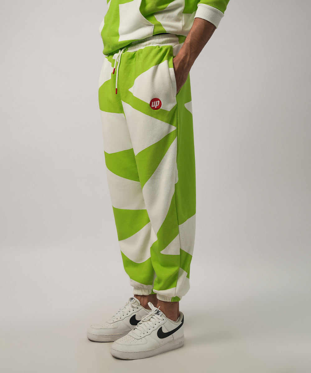 Women's West White and Green Cotton Trouser