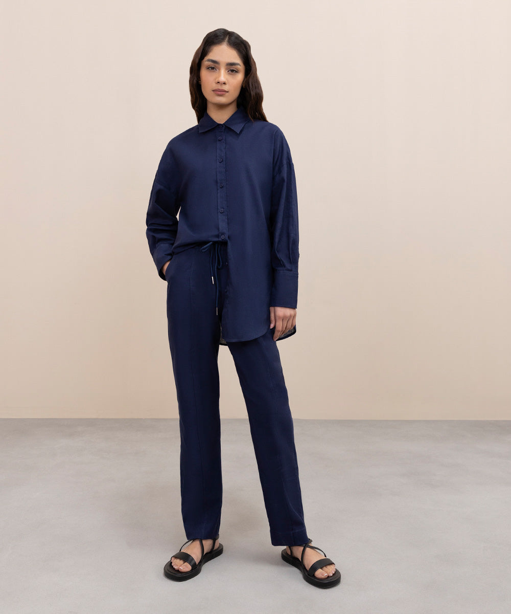 Women's Western Wear Blue Trousers