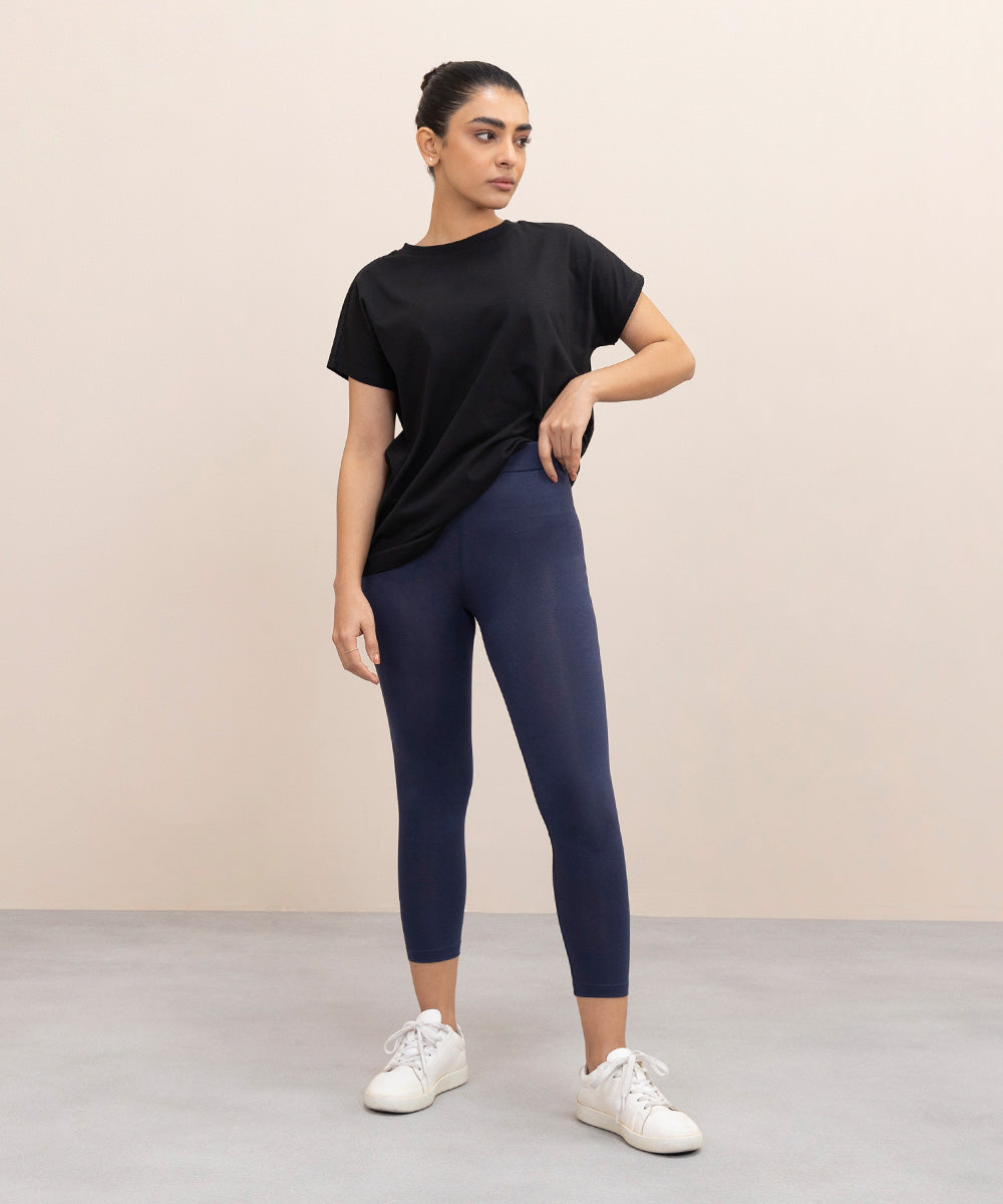 Buy online Dark Blue Cotton Leggings from Capris & Leggings for Women by  Clora Creation for ₹499 at 50% off | 2024 Limeroad.com
