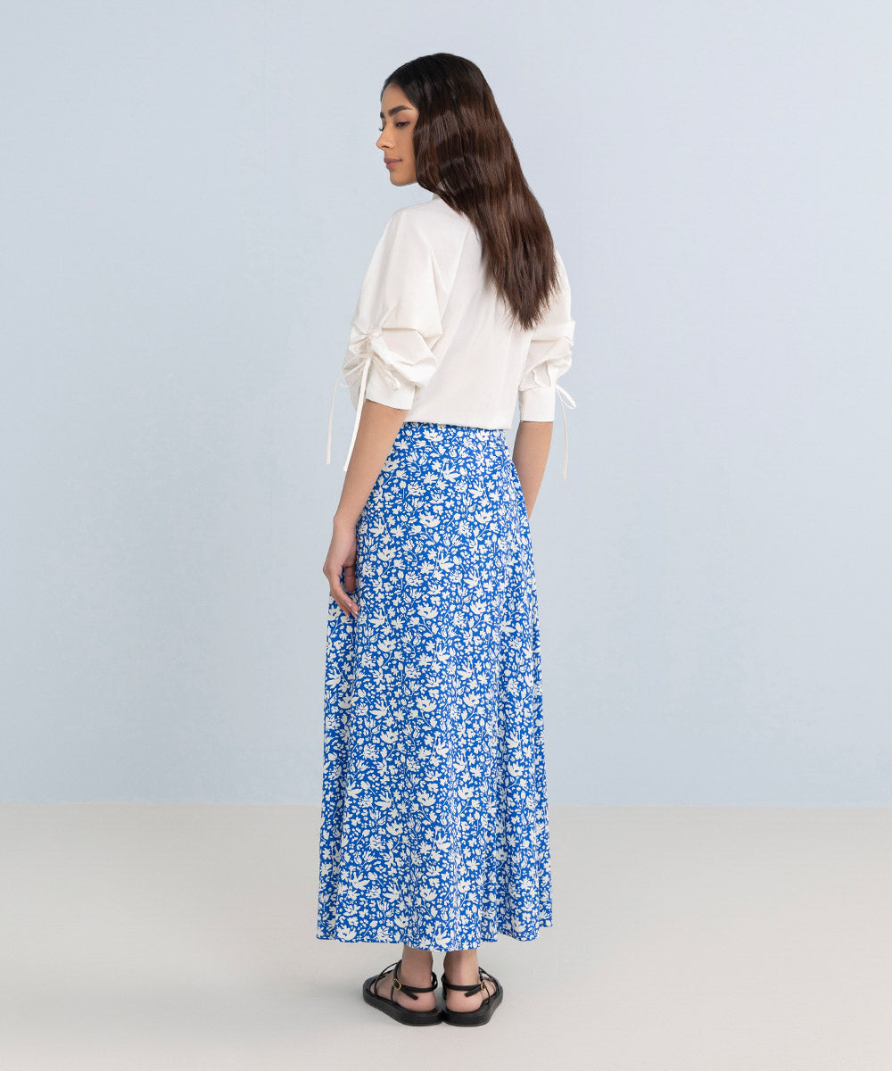 Women's Western Wear Blue Skirt