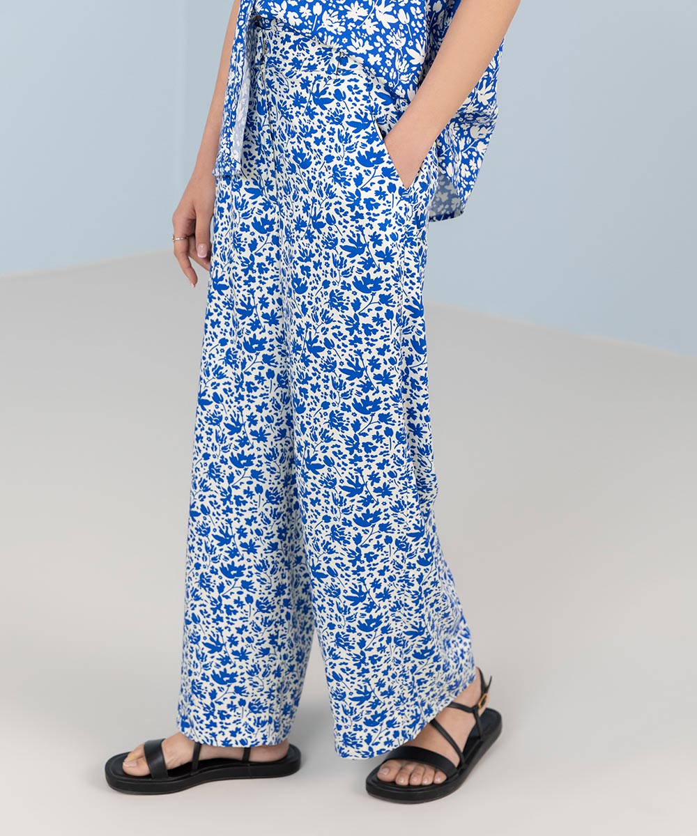 Women's Western Wear Blue Trousers