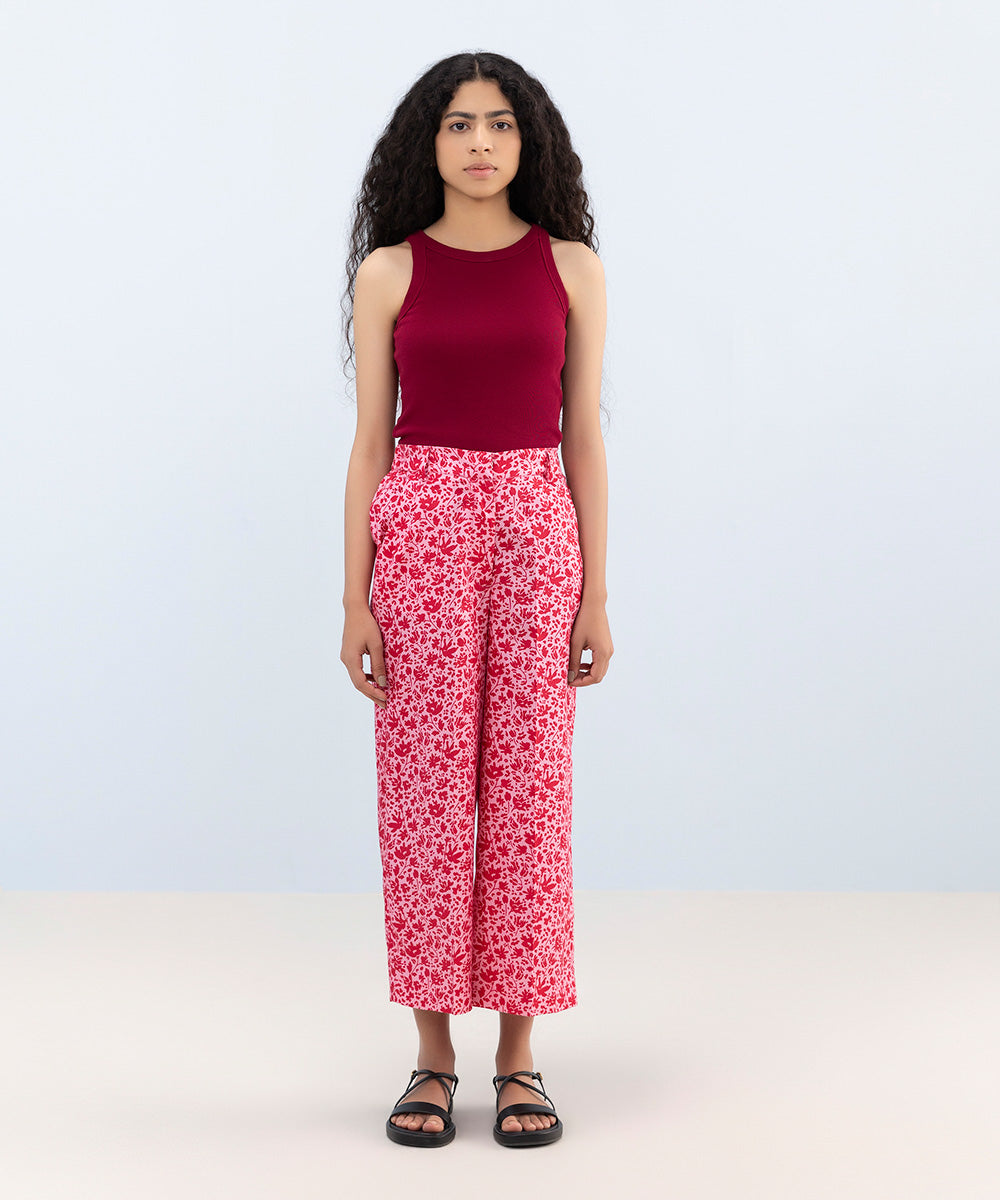 Women's Western Wear Light Pink Trousers