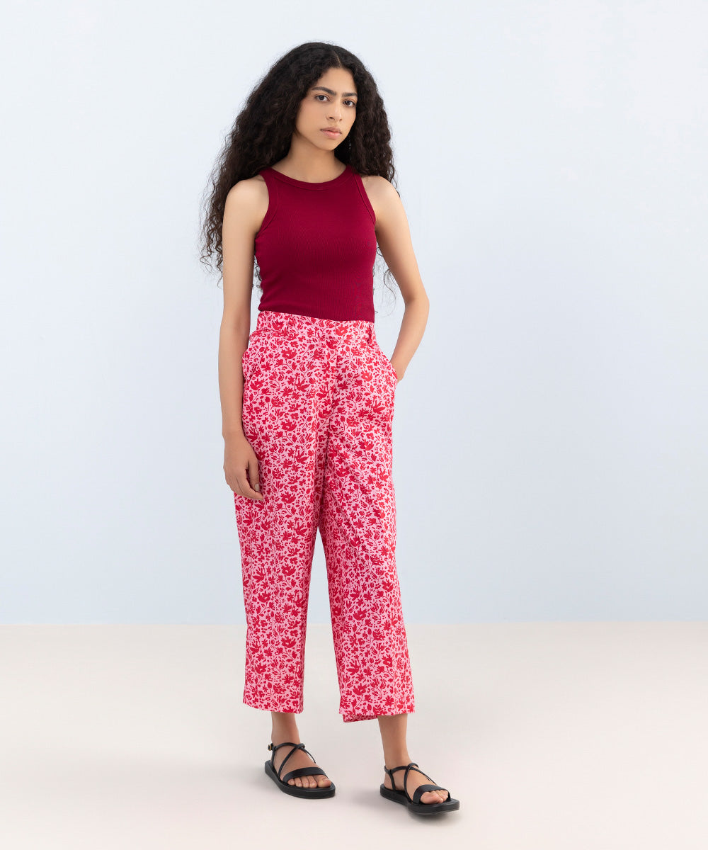 Women's Western Wear Light Pink Trousers