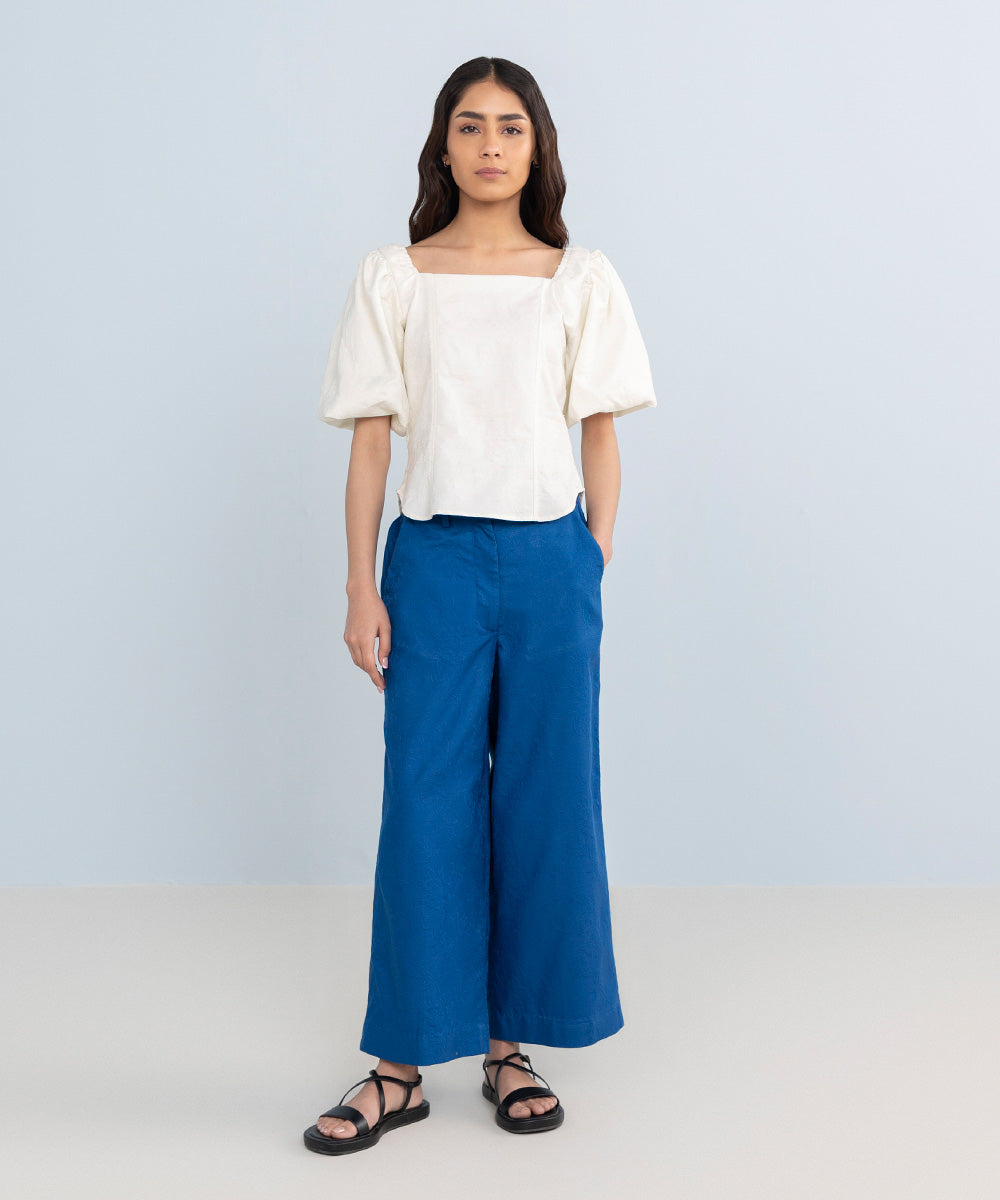 Women's Western Wear Cobalt Blue Trousers