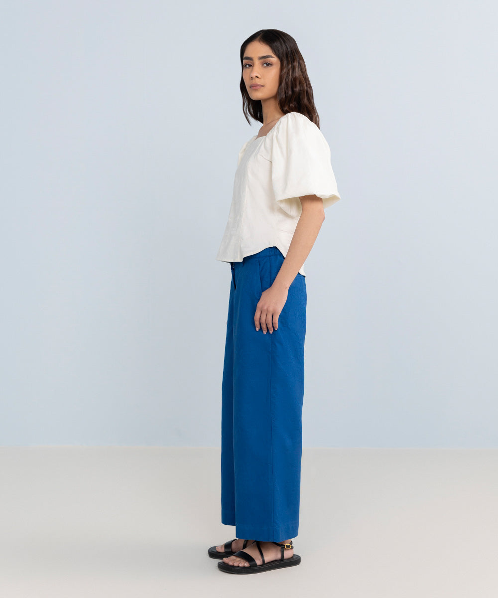 Women's Western Wear Cobalt Blue Trousers