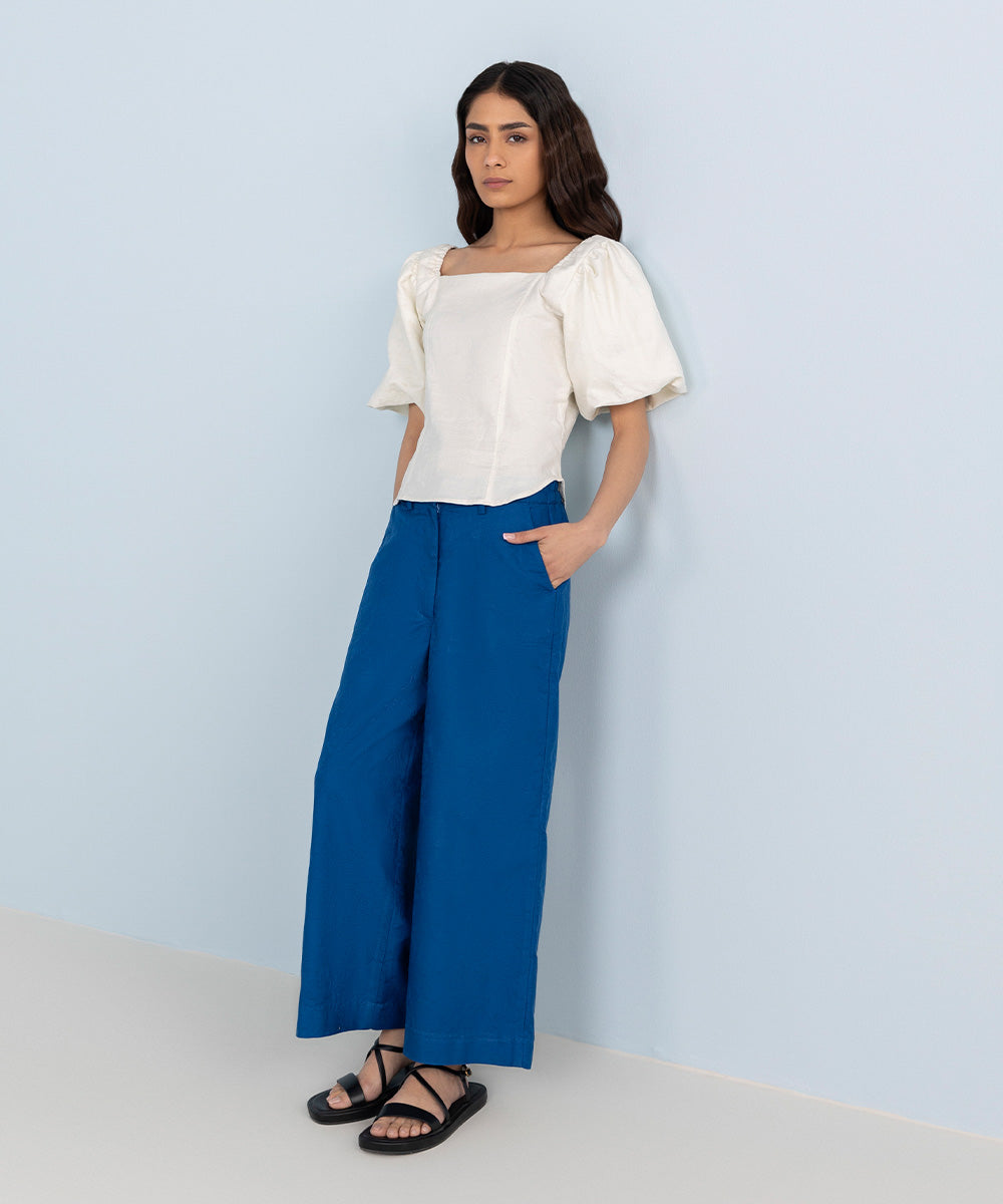 Women's Western Wear Cobalt Blue Trousers