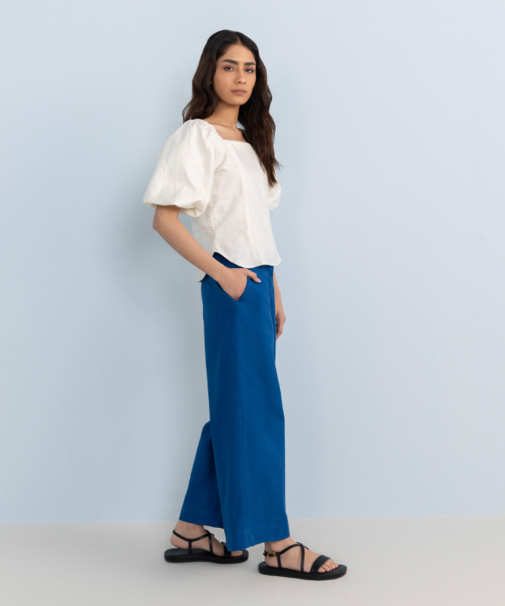 Women's Western Wear Cobalt Blue Trousers