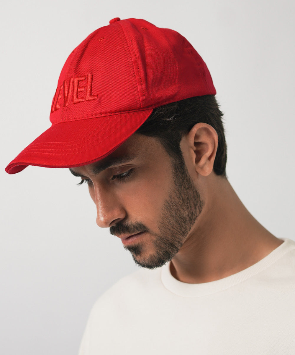 Women's West Red Twill Cap With Slogan 