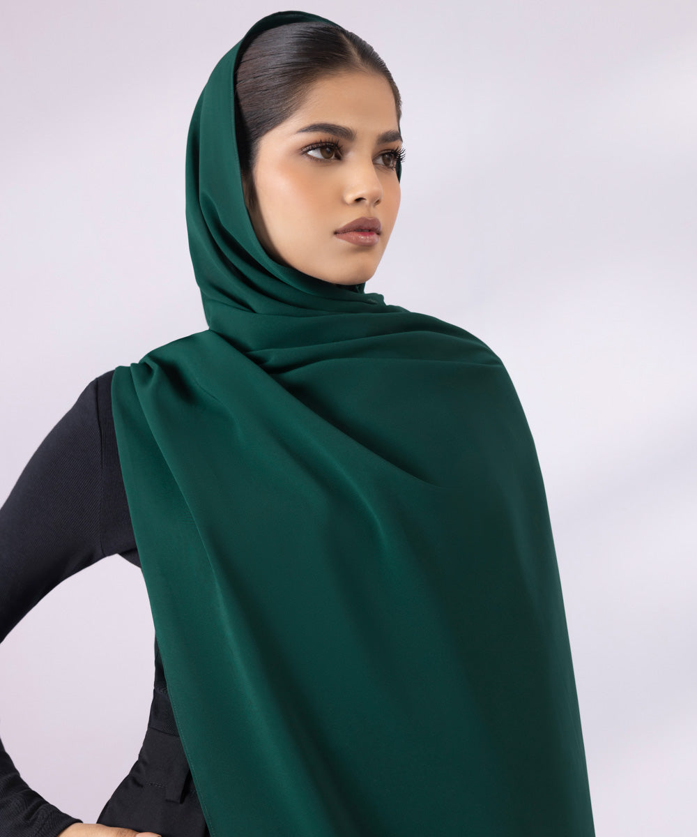 Women's Flag Green Korean Chiffon Basic Hijab