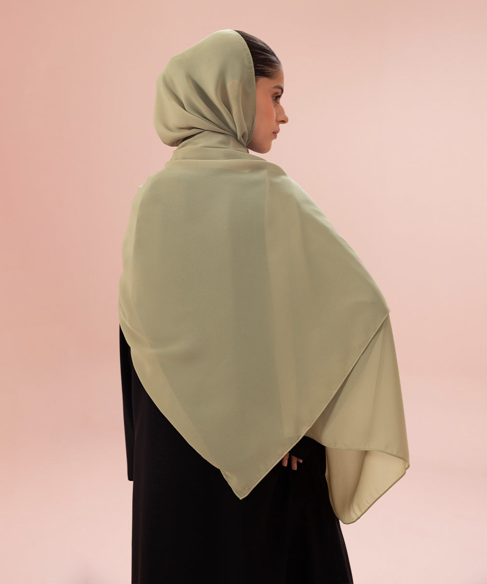 Women's Korean Chiffon Beige Basic Hijab