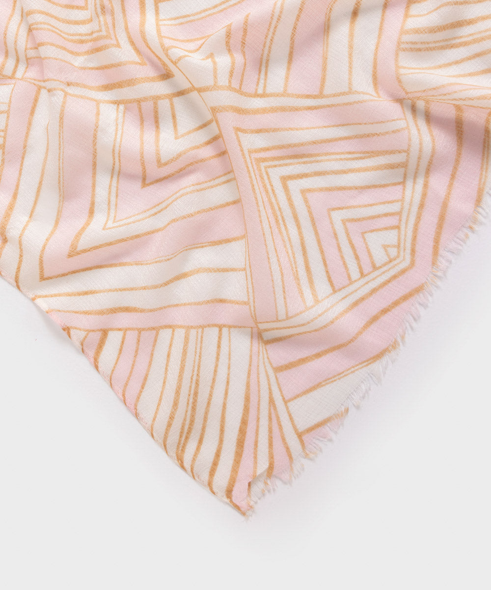 Women's Polyester Lightweight Printed Pink  West Scarf