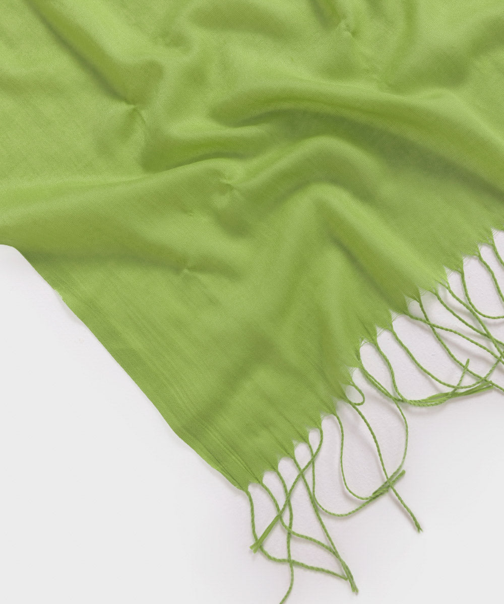 Women's Polyester Lightweight Solid Neon Green West Scarf
