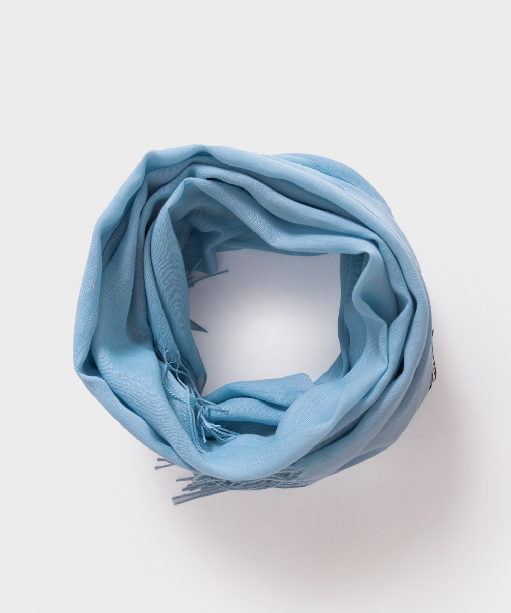 Women's Polyester Lightweight Solid Sky Blue West Scarf