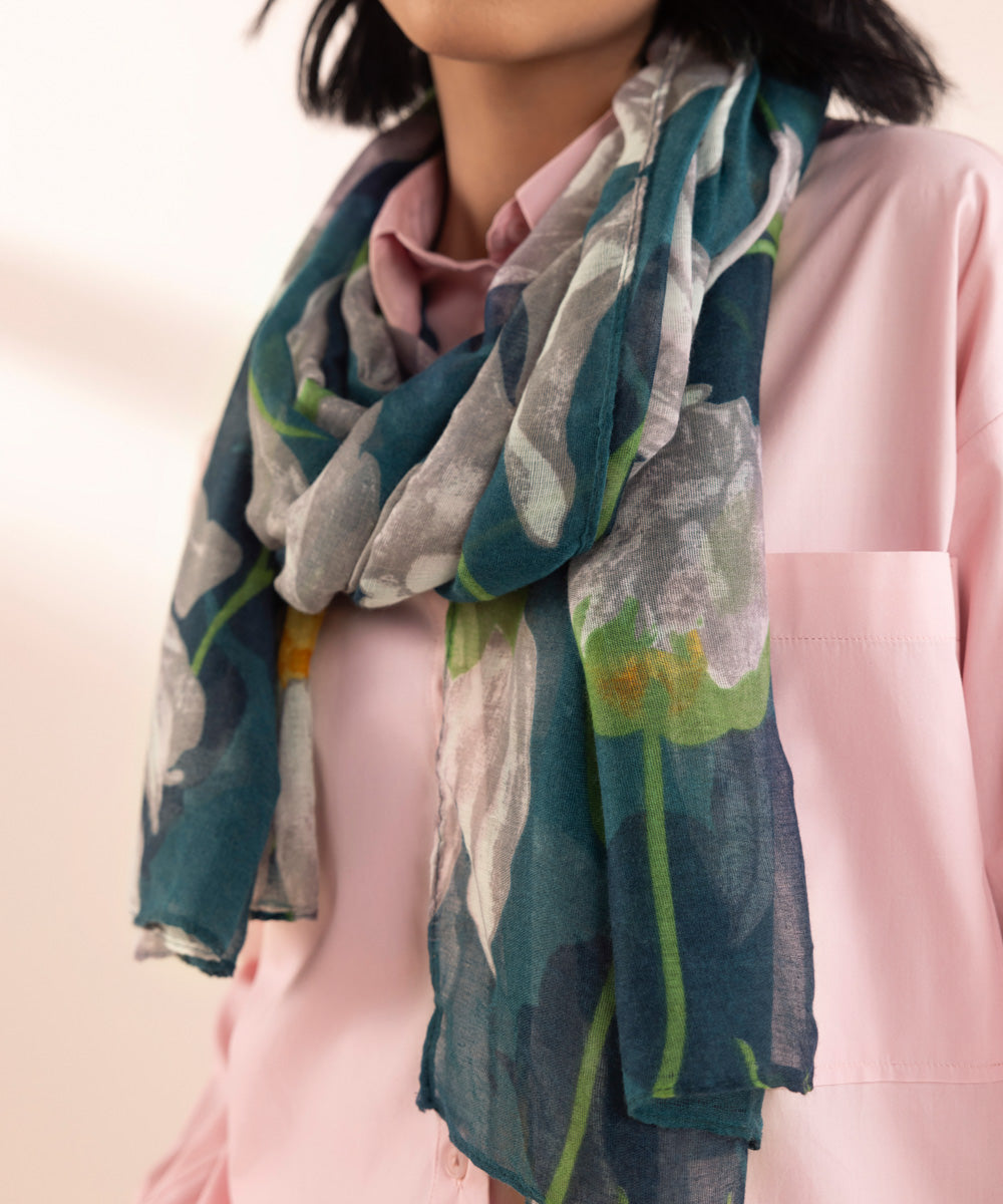 Women's Polyester Lightweight Printed Multi West Scarf