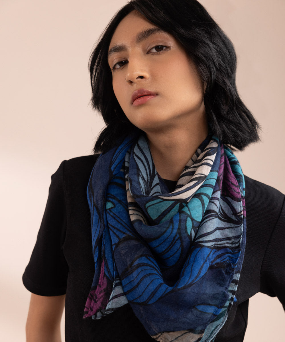 Women's Polyester Lightweight Printed Multi West Scarf