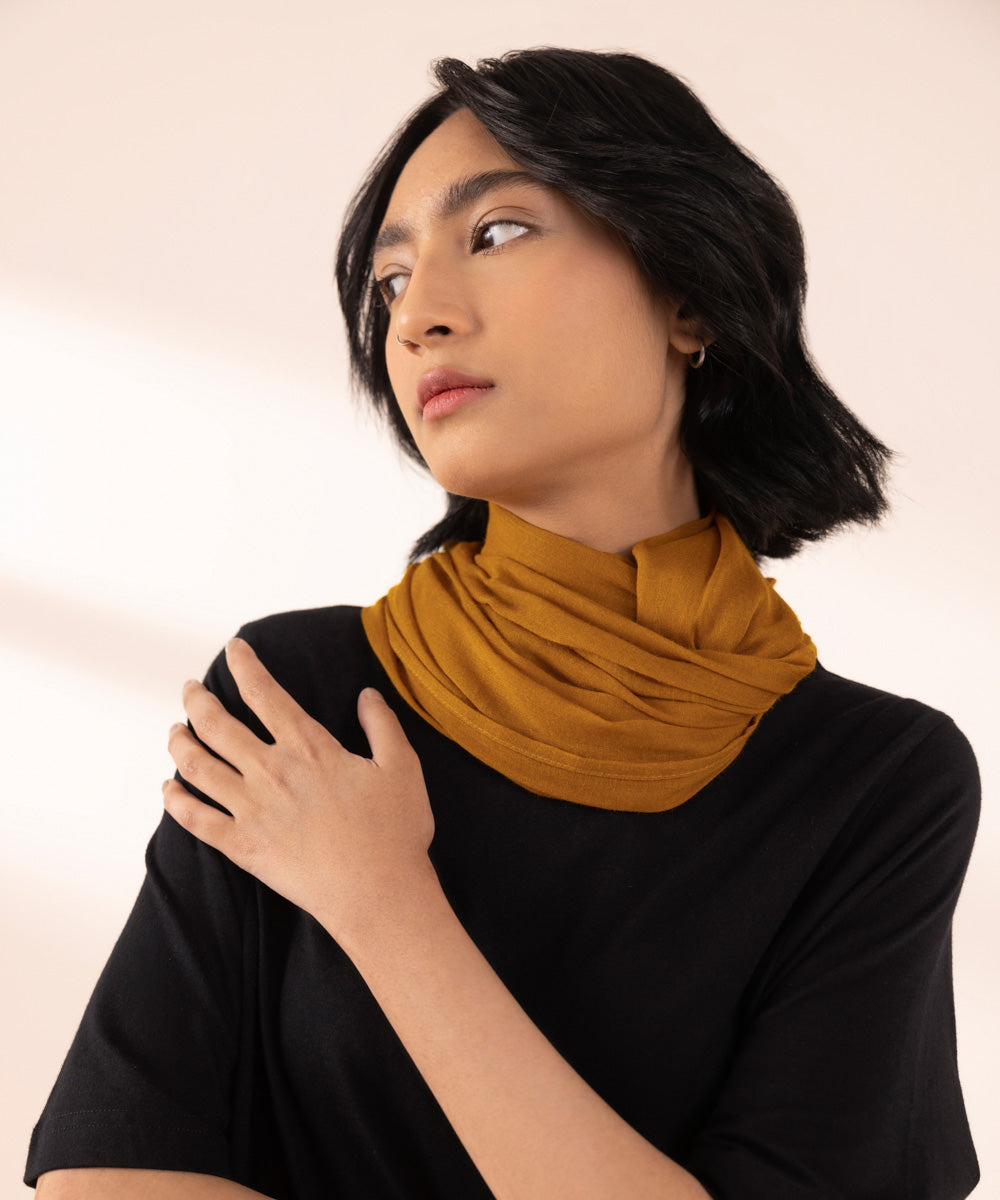 Women's Viscose Lightweight Dyed Chrome Yellow West Scarf