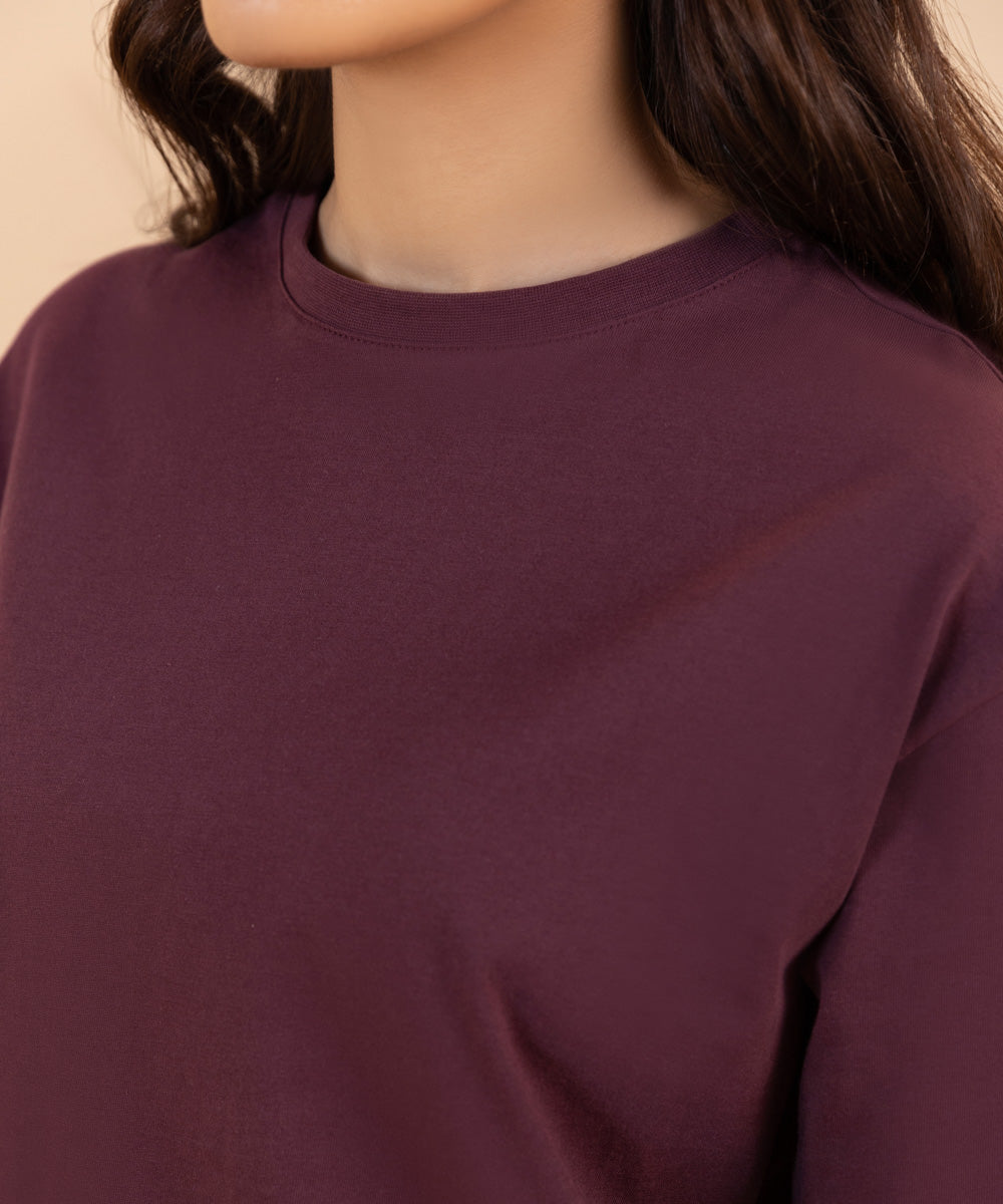 Women's Winter Western Wear Purple T-Shirt