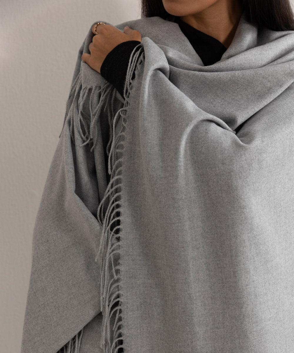 Women's Winter Western Wear Grey Cape Shawl