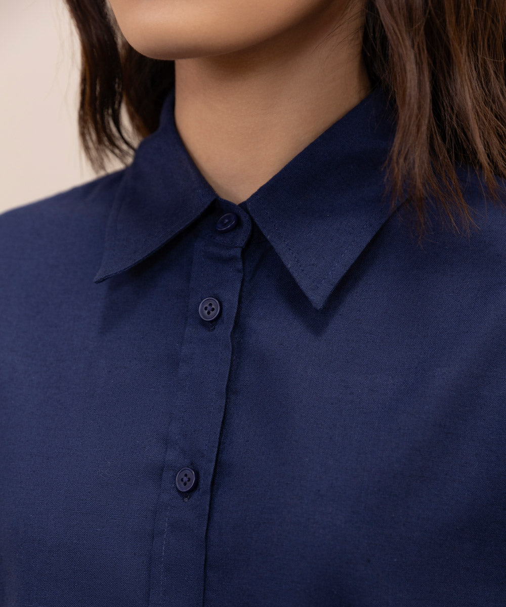 Women's Western Wear Blue Shirt