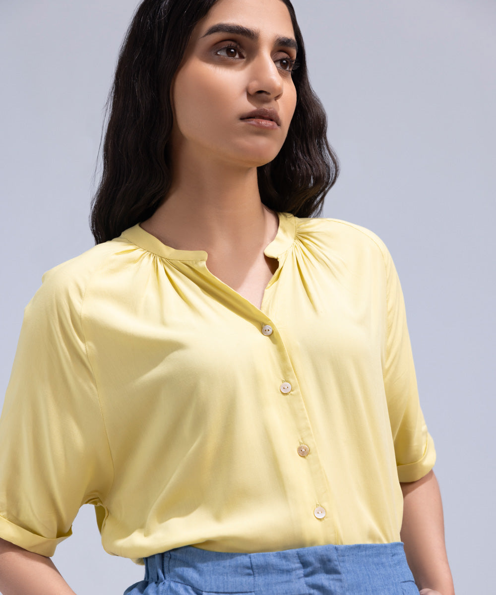 Women's Western Wear Yellow Shirt