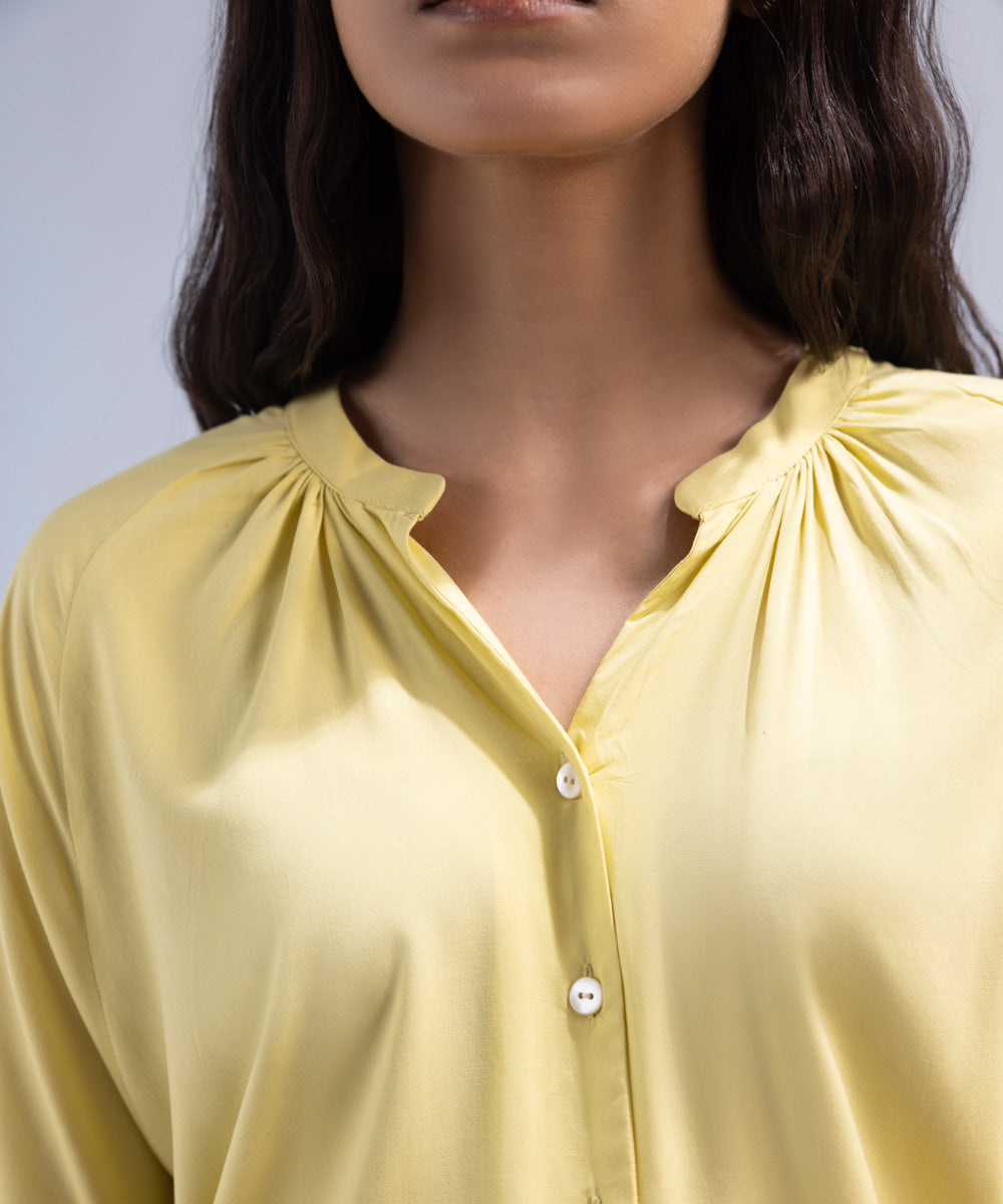 Women's Western Wear Yellow Shirt