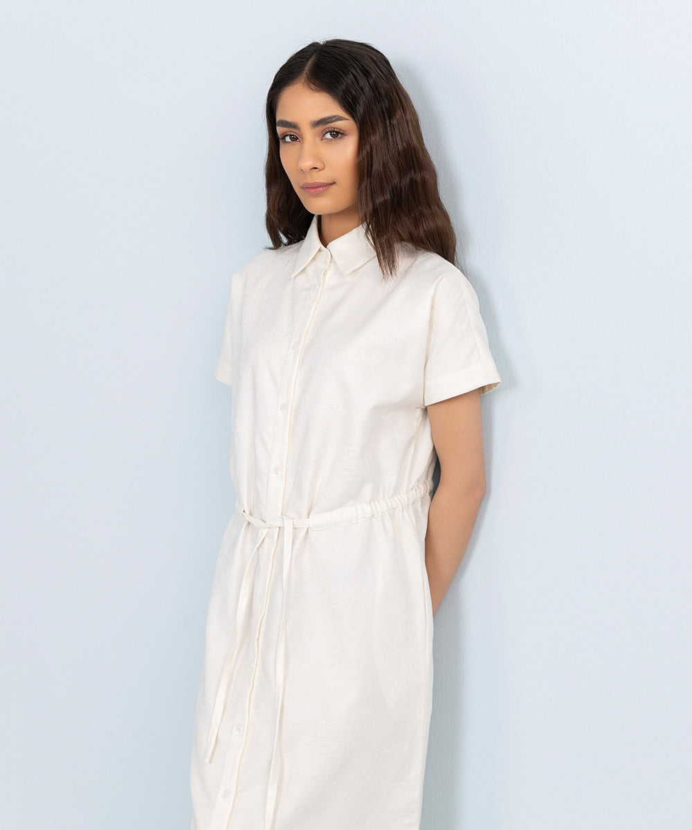 Women's Western Wear Off White Dress