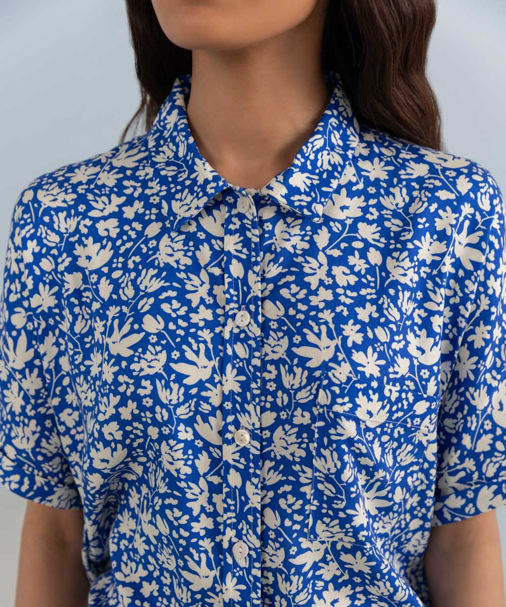 Women's Western Wear Blue Shirt