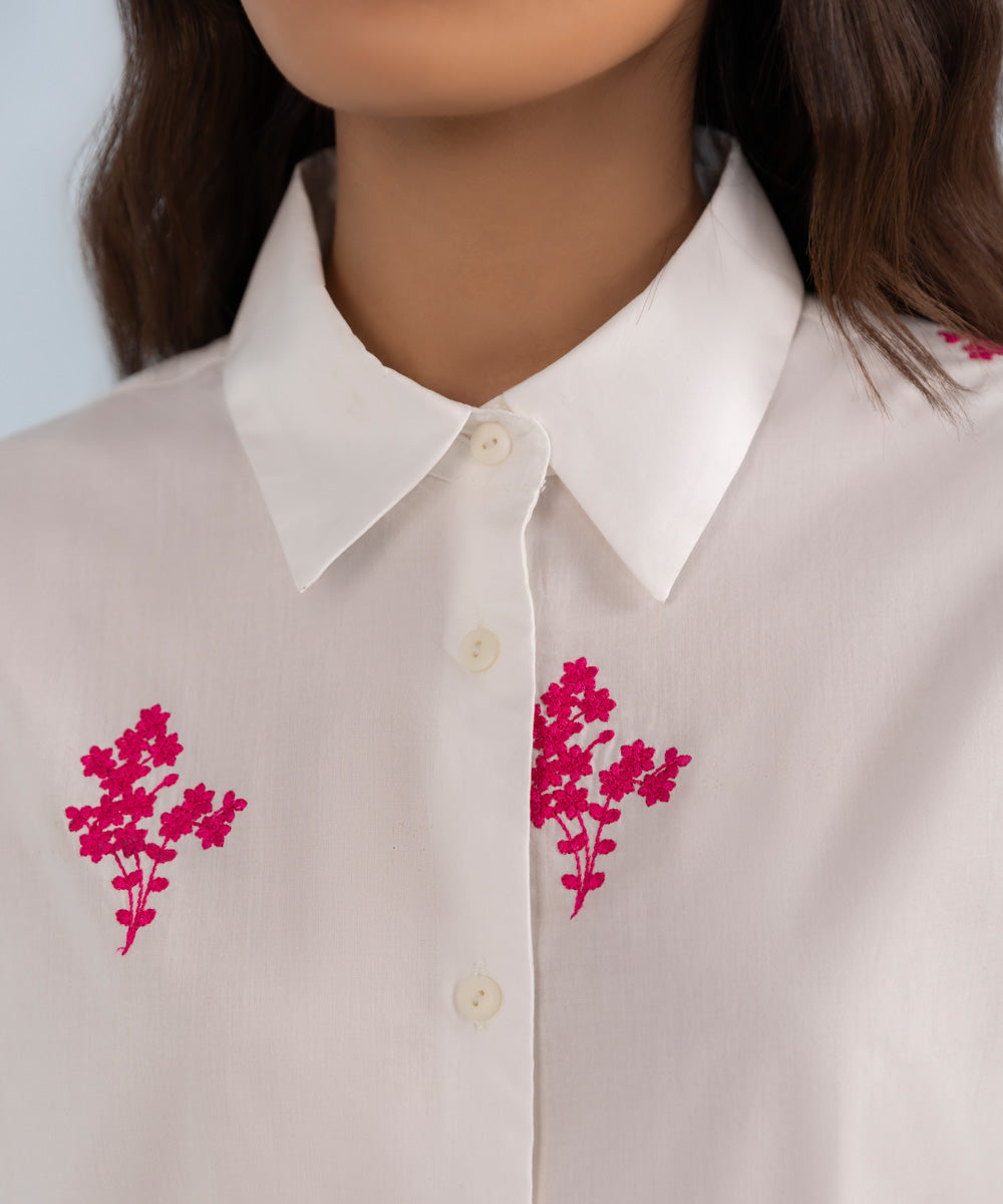 Women's Western Wear White Shirt