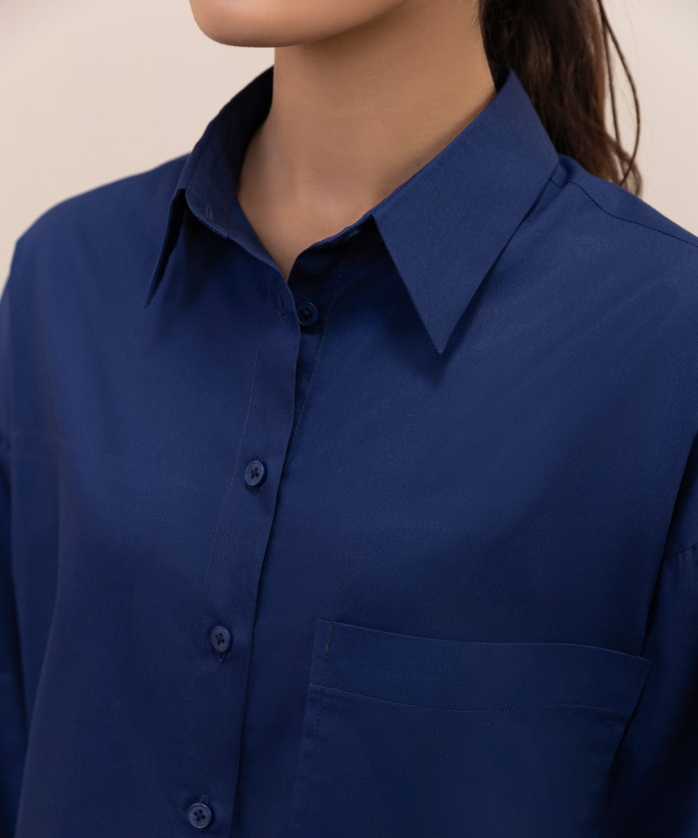 Women's Western Wear Blue Shirt