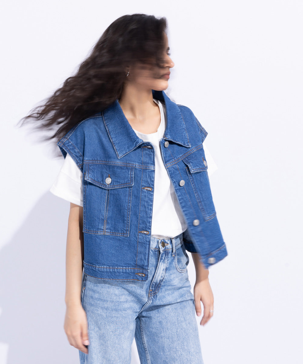 Women's Western Wear Blue Denim Jacket