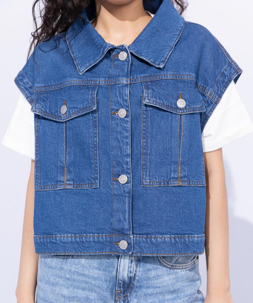 Women's Western Wear Blue Denim Jacket