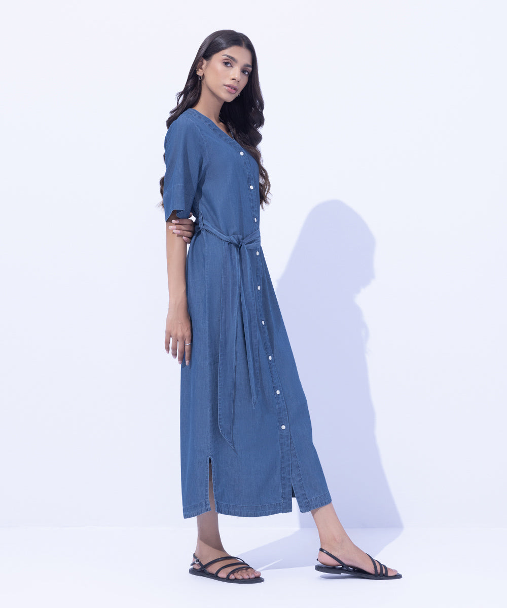 Women's Western Wear Blue Dress